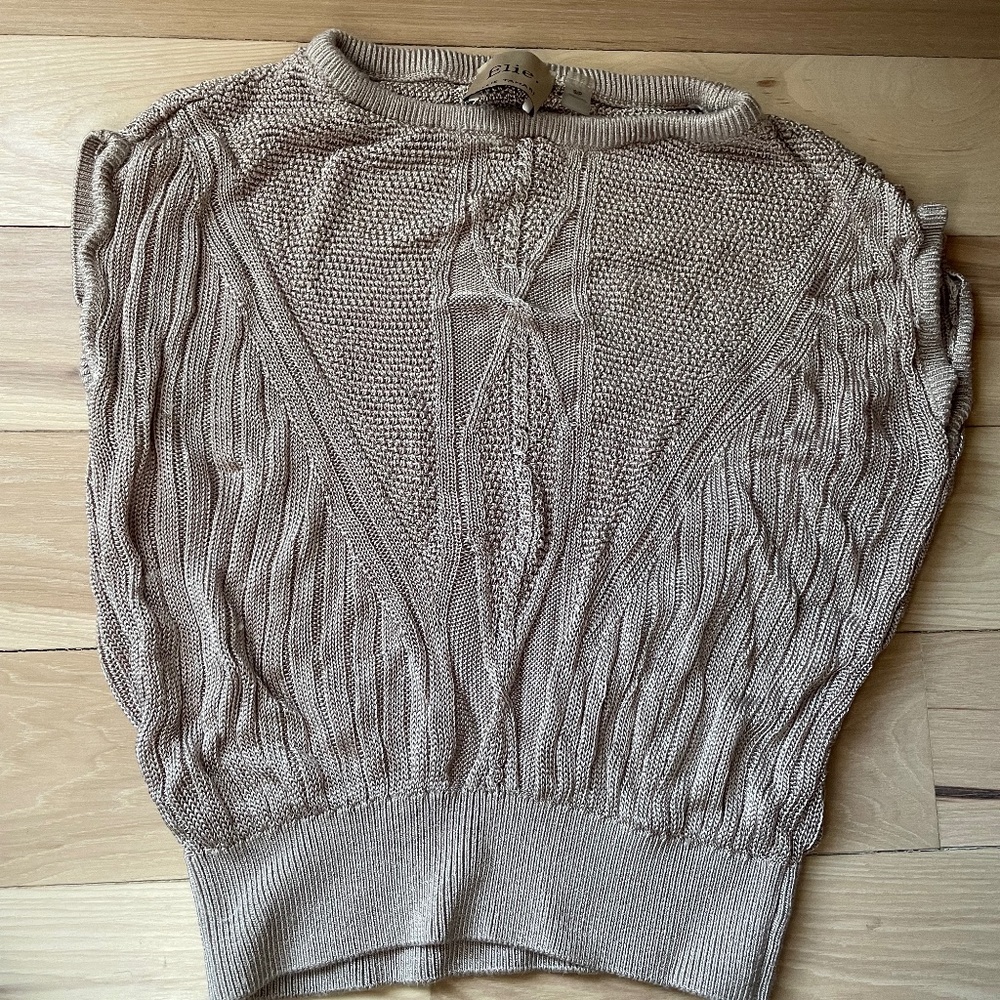 Ellie Tahari gold beige sleeveless top